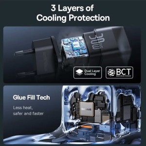 شارژر دیواری فست شارژ باسئوس مدل GAN5S توان 20 وات